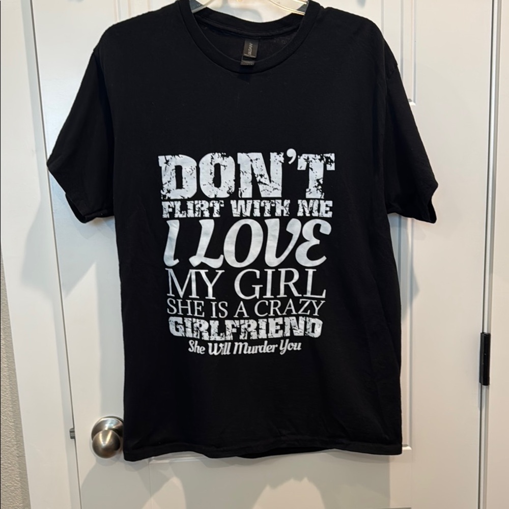 Funny boyfriend tee. Black and White Short Sleeve Tees
